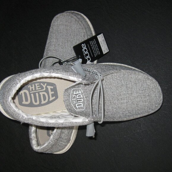 Hey Dude Wally Linen Shoes for Men Size 12 Gray color Iron NWT - Picture 8 of 10